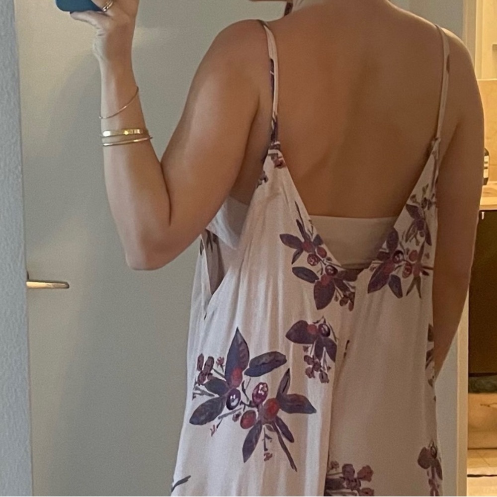 Free People Pink and Purple Floral Jumpsuit with Flowing Silhouette - Picture 5 of 5
